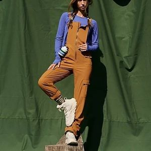 NWT Free people camel cascade one piece overalls size M
